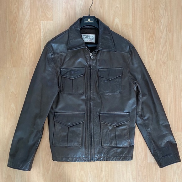 Mens Vintage Guess Leather Jacket • L - Picture 2 of 3